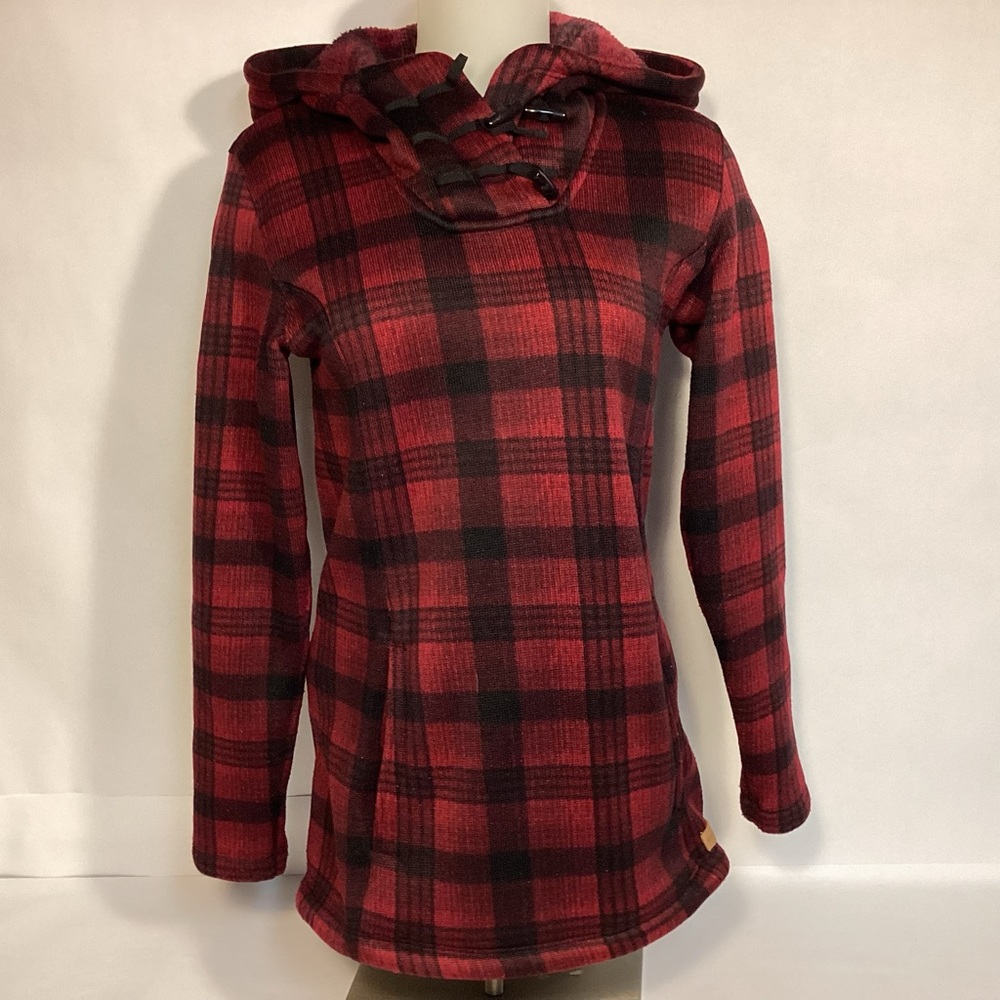 Power river Outfitters Womens black and red plaid pullover jacket size small